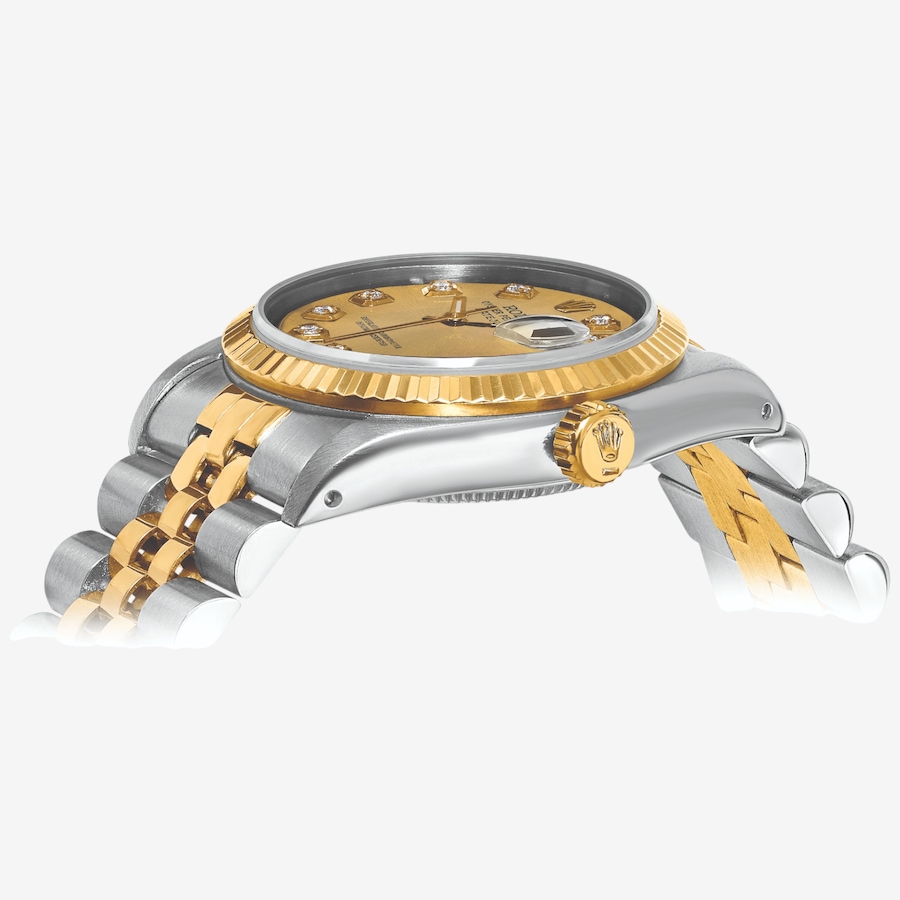 Image 748548_ALTMORE1.jpg, Product 748-548 / Price $18,799.99, Swiss Crown Pre-Owned Rolex - Independently Certified - 31-mm Two-Tone Datejust Watch with Jubilee Bracelet and Champagne Diamond Dial from Swiss Crown on TSC.ca's Jewellery department