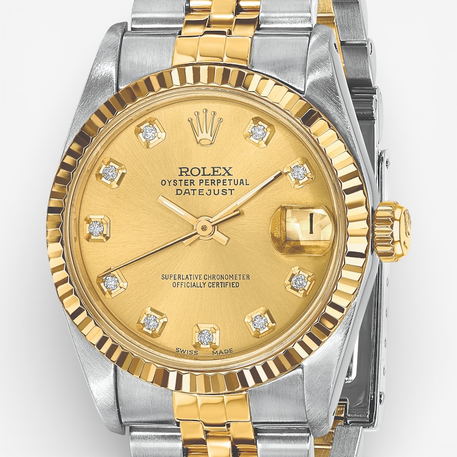 Image 748548_ALTMORE4.jpg, Product 748-548 / Price $18,799.99, Swiss Crown Pre-Owned Rolex - Independently Certified - 31-mm Two-Tone Datejust Watch with Jubilee Bracelet and Champagne Diamond Dial from Swiss Crown on TSC.ca's Jewellery department