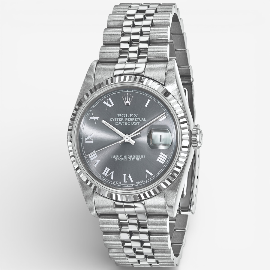 Image 748552.jpg, Product 748-552 / Price $14,999.99, Swiss Crown Pre-Owned Rolex - Independently Certified - 36mm Stainless Steel Datejust Watch with Jubilee Bracelet and Grey Roman Dial from Swiss Crown on TSC.ca's Jewellery department