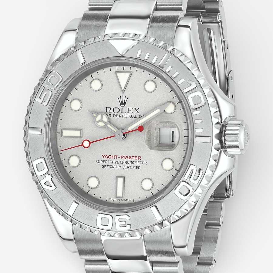 Image 748554_ALTMORE4.jpg, Product 748-554 / Price $18,799.99, Swiss Crown Pre-Owned Rolex - Independently Certified - 40mm Stainless Steel Yacht-Master Watch with Silver Dial from Swiss Crown on TSC.ca's Jewellery department