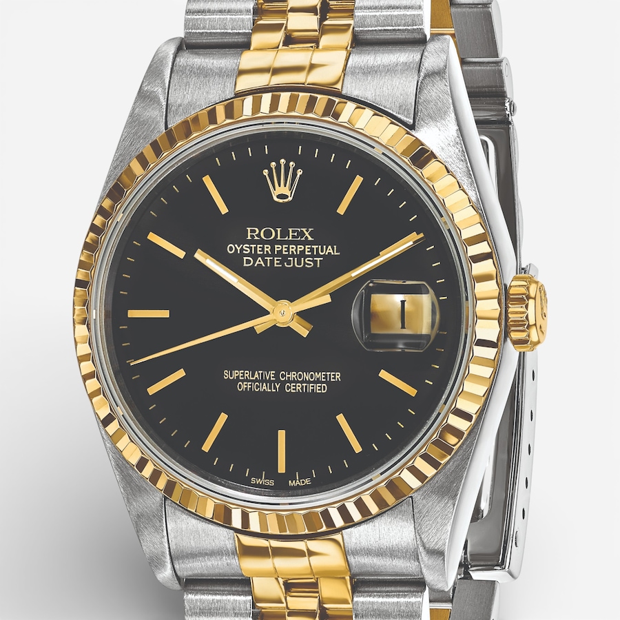 Image 748555_ALTMORE4.jpg, Product 748-555 / Price $15,999.99, Swiss Crown Pre-Owned Rolex - Independently Certified - 36mm Two-Tone Datejust Watch with Jubilee Bracelet and Black Dial from Swiss Crown on TSC.ca's Jewellery department