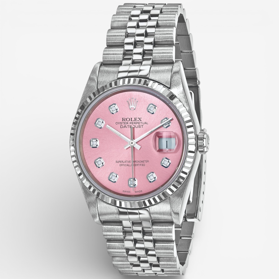 Image 748557.jpg, Product 748-557 / Price $15,299.99, Swiss Crown Pre-Owned Rolex - Independently Certified - 36mm Stainless Steel Datejust Watch with Jubilee Bracelet and Pink Diamond Dial from Swiss Crown on TSC.ca's Jewellery department