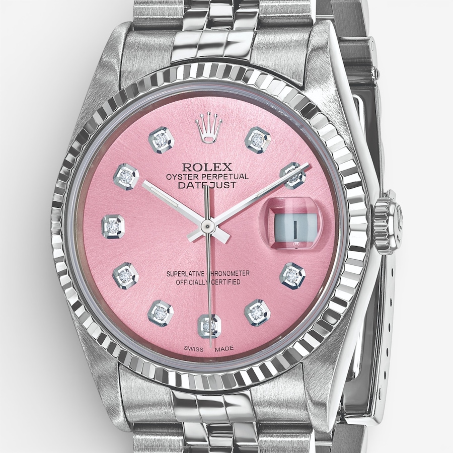 Image 748557_ALTMORE3.jpg, Product 748-557 / Price $15,299.99, Swiss Crown Pre-Owned Rolex - Independently Certified - 36mm Stainless Steel Datejust Watch with Jubilee Bracelet and Pink Diamond Dial from Swiss Crown on TSC.ca's Jewellery department