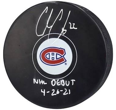 Fanatics Autographed Cole Caufield Montreal Canadiens Puck