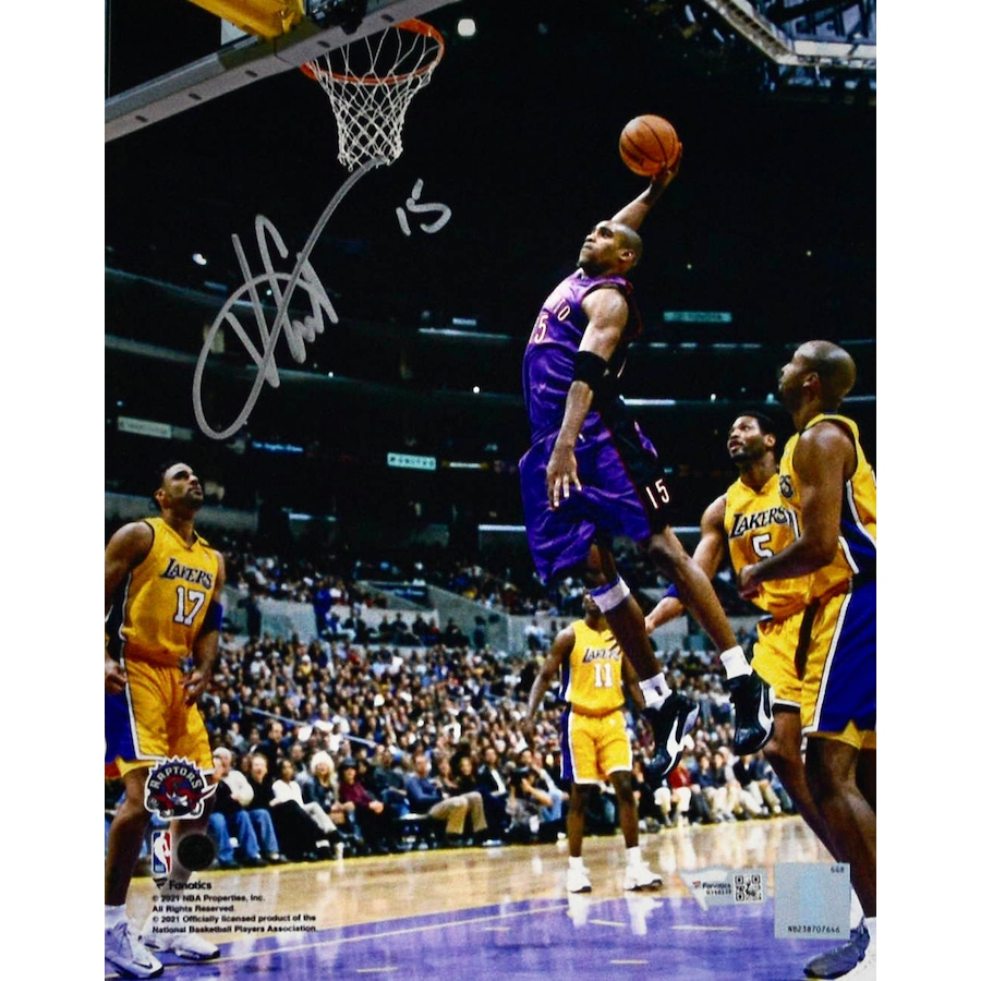Image 748748.jpg, Product 748-748 / Price $241.99, Fanatics Autographed Vince Carter Toronto Raptors Dunk 8" x 10" Photo from Fanatics on TSC.ca's Sports department