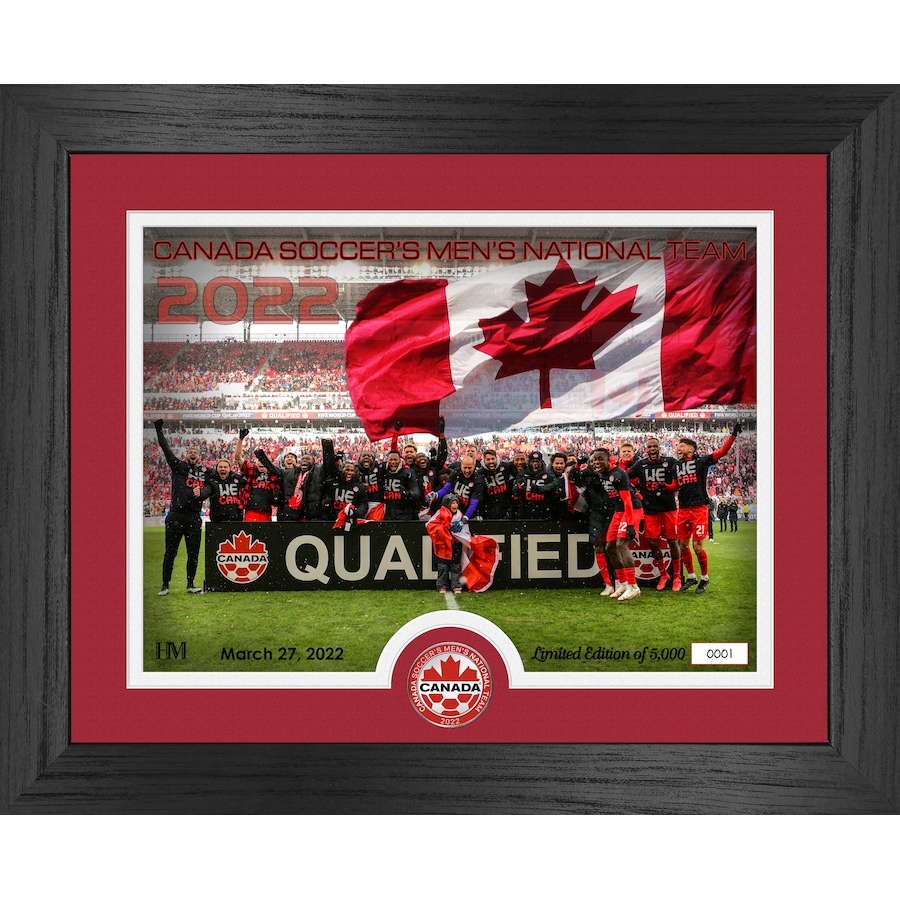 Image 748776.jpg, Product 748-776 / Price $127.99, Canada Soccer Men's National Team 2022 Silver Coin Celebration Photo Mint on TSC.ca's Sports department