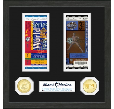 Miami Marlins 2-Time Champions Acrylic Gold Coin