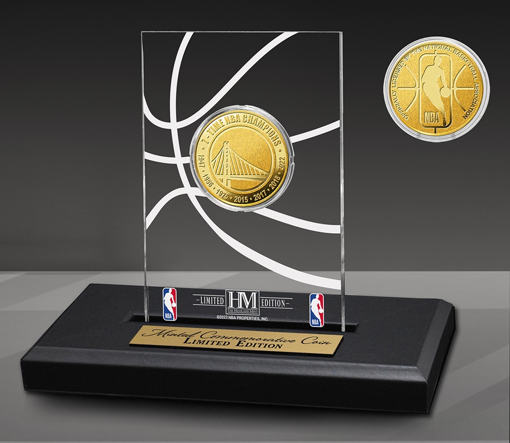 Golden State Warriors 7-Time Champions Acrylic Gold Coin - TSC.ca