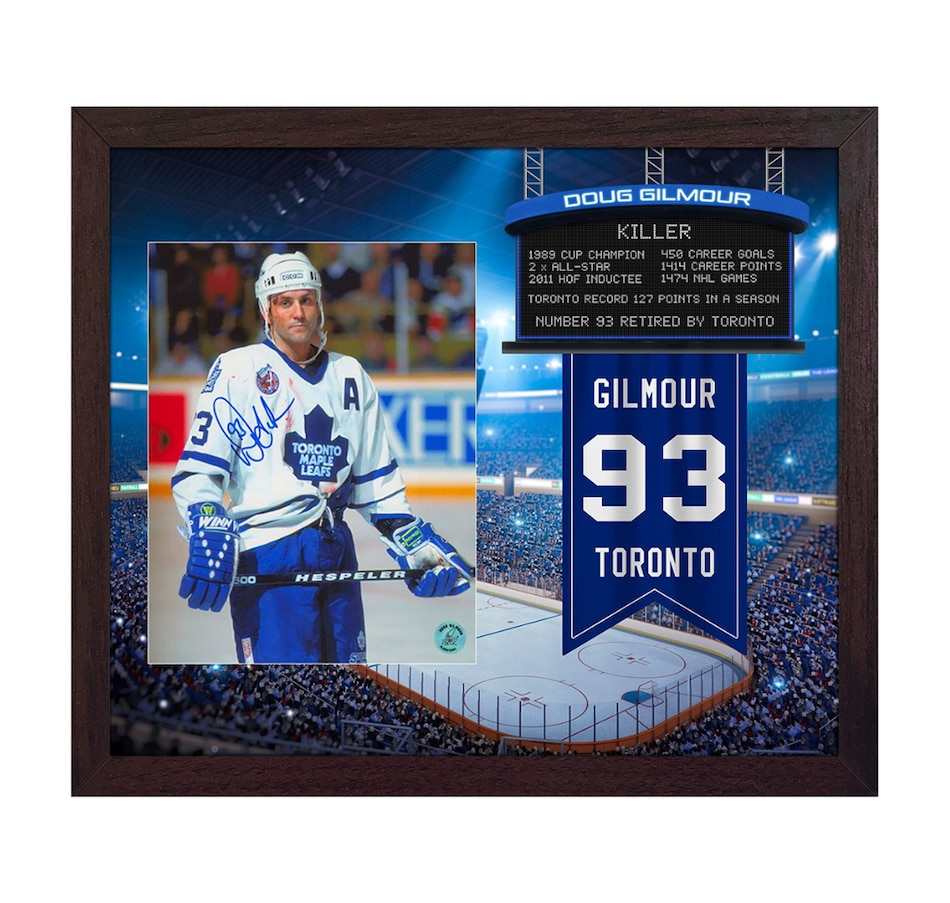 Image 749084.jpg, Product 749-084 / Price $319.99, AJ Sports Doug Gilmour Signed Maple Leafs Retired Number Graphic 23 x 27 Frame from AJ Sports on TSC.ca's Sports department