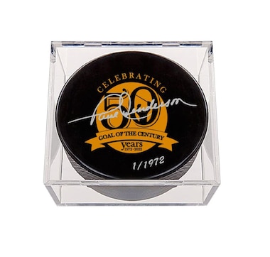 50th Anniversary Paul Henderson Signed Limited Edition Puck with Cube