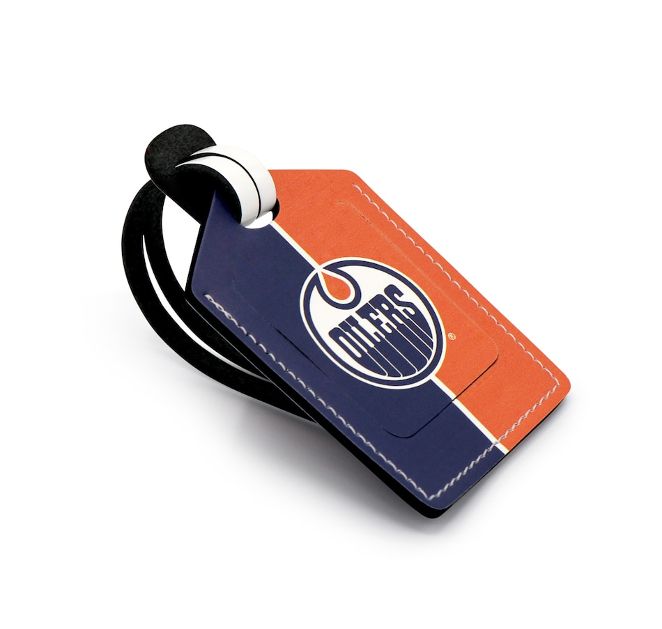 Sports Sports Memorabilia Edmonton Oilers Leather Luggage Tag