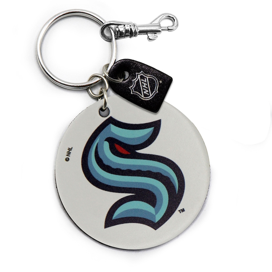 Image 749320.jpg, Product 749-320 / Price $20.99, Seattle Kraken Leather Round Keychain from Treaty Group on TSC.ca's Sports department