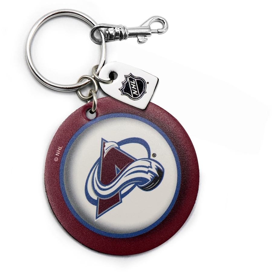 Image 749327.jpg, Product 749-327 / Price $20.99, Colorado Avalanche Leather Round Keychain from Treaty Group on TSC.ca's Sports department