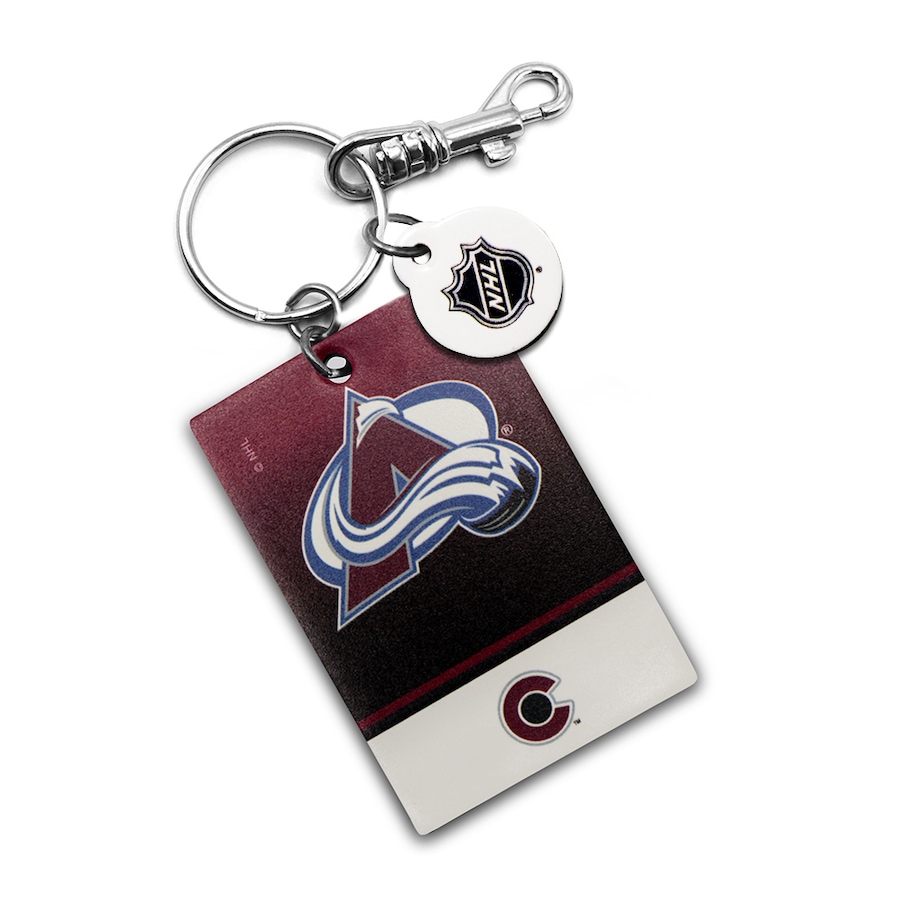 Image 749361.jpg, Product 749-361 / Price $20.99, Colorado Avalanche Leather Rectangle Keychain from Treaty Group on TSC.ca's Sports department