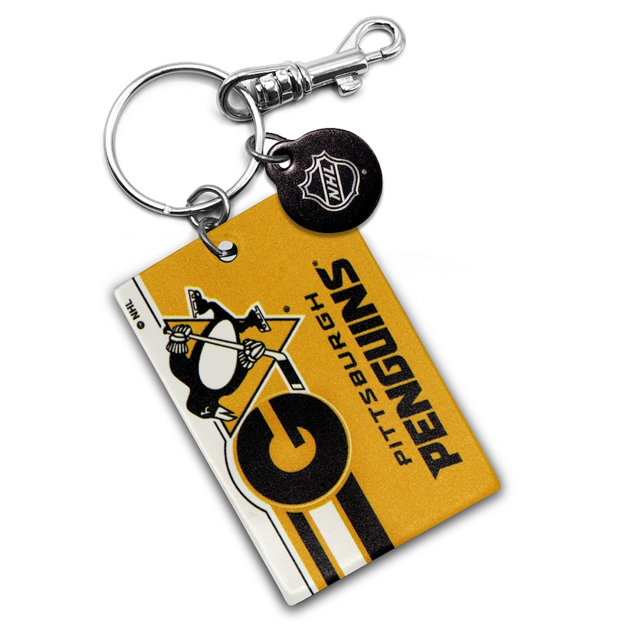 Image 749362.jpg, Product 749-362 / Price $20.99, Pittsburgh Penguins Leather Rectangle Keychain from Treaty Group on TSC.ca's Sports department