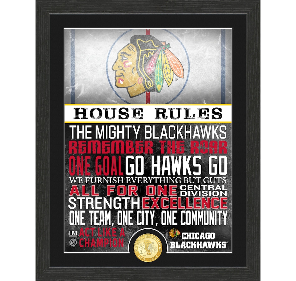 Image 749407.jpg, Product 749-407 / Price $104.99, Highland Mint Chicago Blackhawks House Rules Bronze Coin Photo Mint on TSC.ca's Sports department