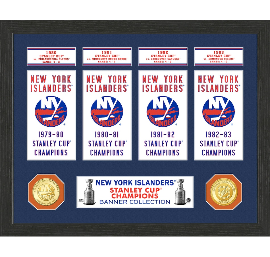 Image 749506.jpg, Product 749-506 / Price $104.99, New York Islanders Stanley Cup Banner Collection Photo Mint on TSC.ca's Sports department