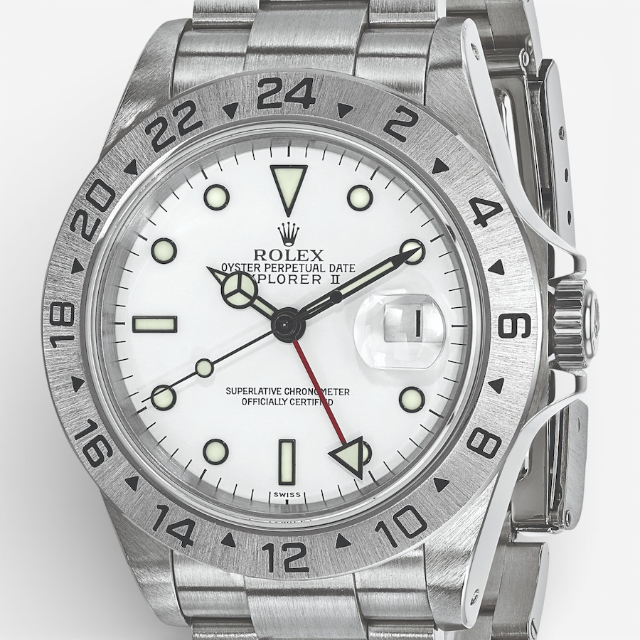 Image 749509_ALTMORE4.jpg, Product 749-509 / Price $16,499.99, Swiss Crown Pre-Owned Rolex - Independently Certified - 40mm Stainless Steel Explorer II Watch with Oyster Bracelet and White Dial from Swiss Crown on TSC.ca's Jewellery department