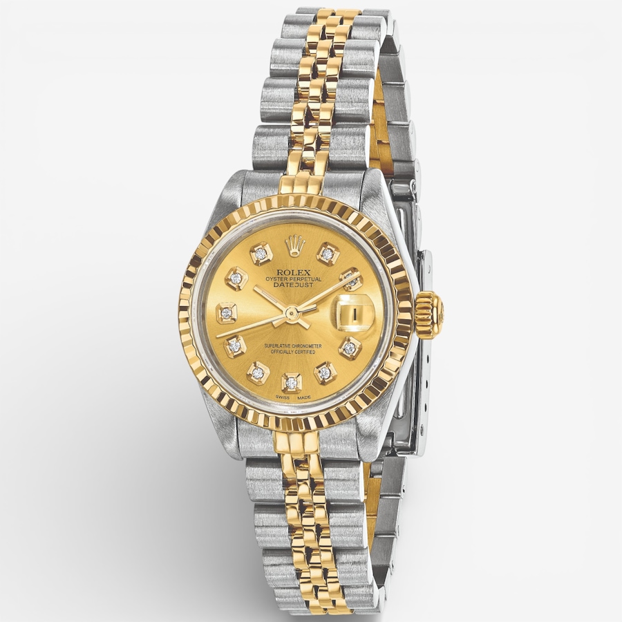 Image 749511.jpg, Product 749-511 / Price $15,299.99, Swiss Crown Pre-Owned Rolex - Independently Certified - 26mm Two-Tone Datejust Watch with Jubilee Bracelet and Champagne Diamond Dial from Swiss Crown on TSC.ca's Jewellery department