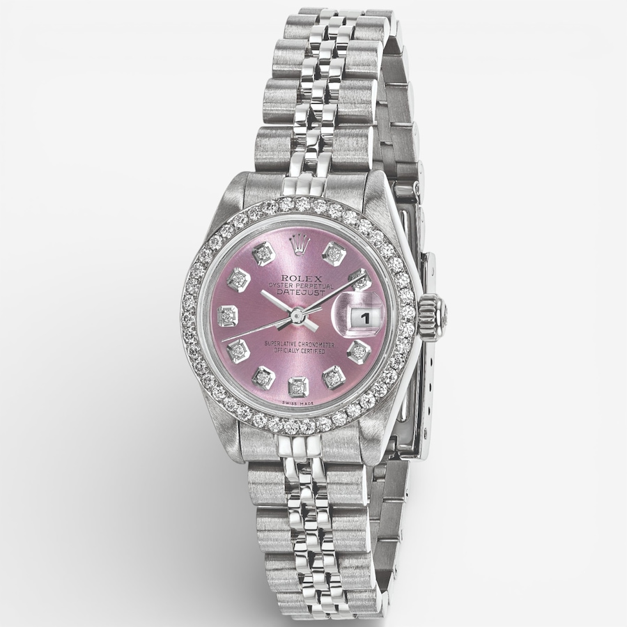 Image 749512.jpg, Product 749-512 / Price $15,299.99, Swiss Crown Pre-Owned Rolex - Independently Certified - 26mm Stainless Steel Datejust Watch with Jubilee Bracelet, Pink Diamond Dial and Diamond Bezel from Swiss Crown on TSC.ca's Jewellery department