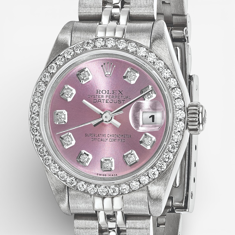 Image 749512_ALTMORE4.jpg, Product 749-512 / Price $15,299.99, Swiss Crown Pre-Owned Rolex - Independently Certified - 26mm Stainless Steel Datejust Watch with Jubilee Bracelet, Pink Diamond Dial and Diamond Bezel from Swiss Crown on TSC.ca's Jewellery department