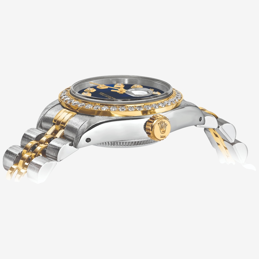 Image 749513_ALTMORE1.jpg, Product 749-513 / Price $15,299.99, Swiss Crown Pre-Owned Rolex - Independently Certified - 26mm Two-Tone Datejust Watch with Jubilee Bracelet, Blue Diamond Dial and Diamond Bezel from Swiss Crown on TSC.ca's Jewellery department