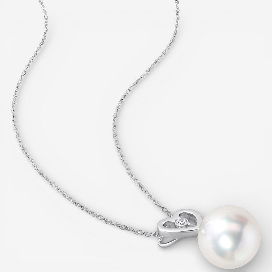 Image 749521_ALTMORE1.jpg, Product 749-521 / Price $649.99, Amour Pearls 10K White Gold 9.5-10mm Cultured South Sea Pearl And Diamond Accent Heart Drop Pendant With Chain from Amour Pearls on TSC.ca's Jewellery department