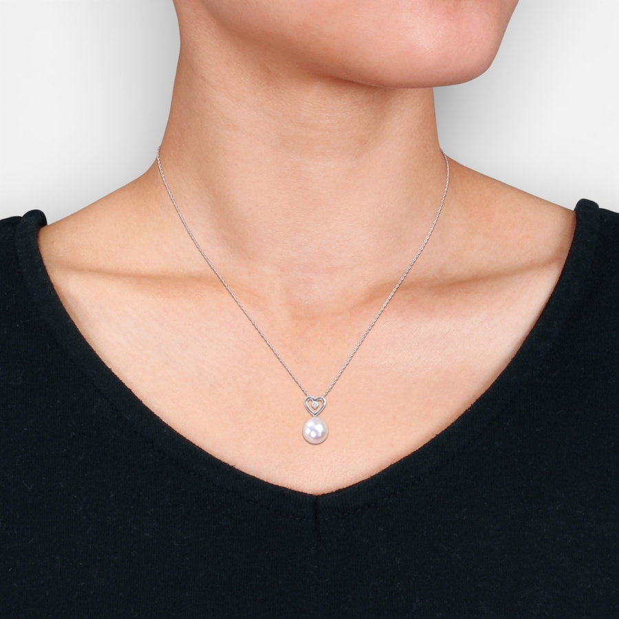 Image 749521_ALTMORE2.jpg, Product 749-521 / Price $649.99, Amour Pearls 10K White Gold 9.5-10mm Cultured South Sea Pearl And Diamond Accent Heart Drop Pendant With Chain from Amour Pearls on TSC.ca's Jewellery department