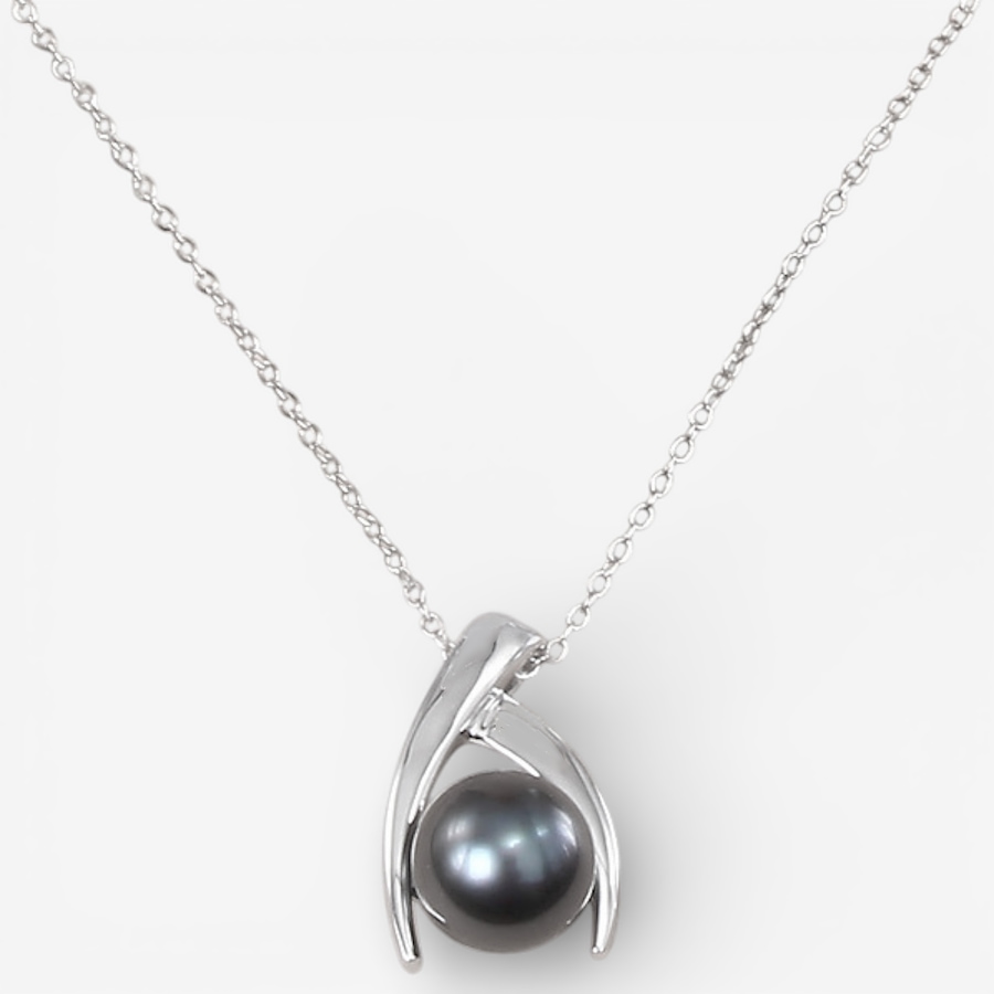 Image 749523.jpg, Product 749-523 / Price $279.99, Amour Pearls Sterling Silver 9.5-10mm Black Tahitian Cultured Pearl Criss Cross Pendant With Chain from Amour Pearls on TSC.ca's Jewellery department
