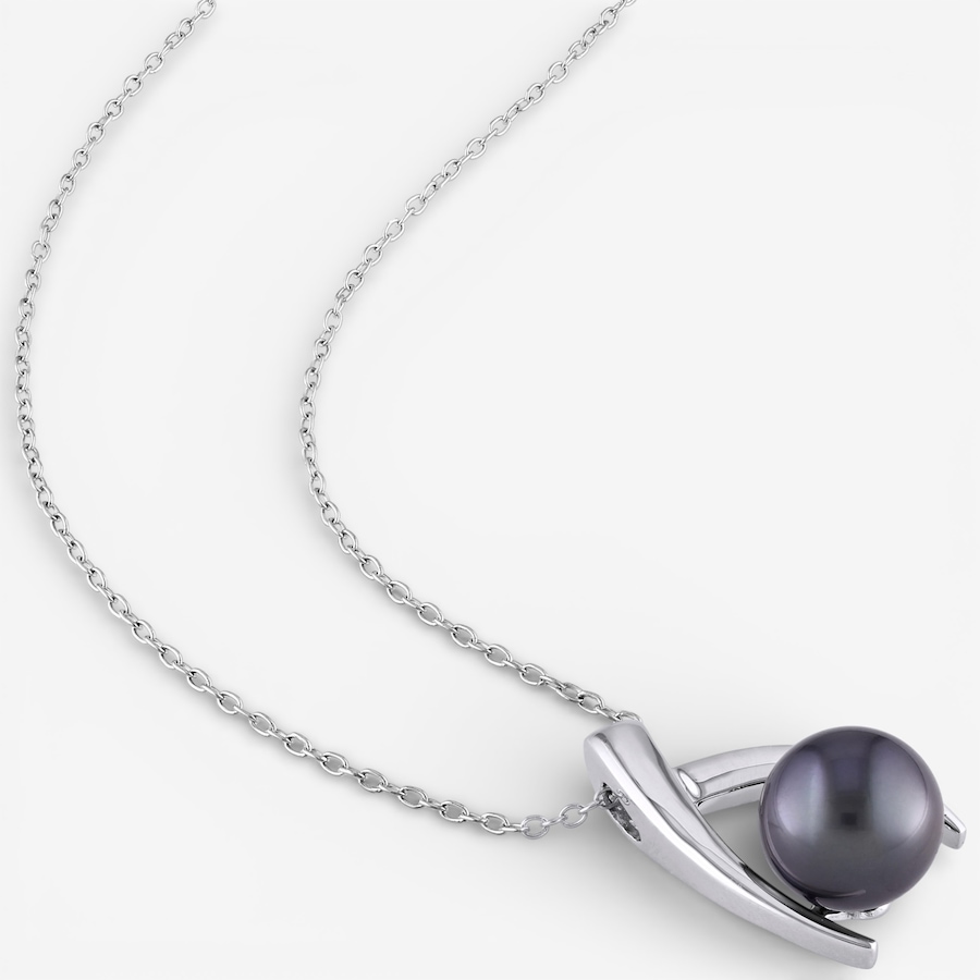 Image 749523_ALTMORE2.jpg, Product 749-523 / Price $279.99, Amour Pearls Sterling Silver 9.5-10mm Black Tahitian Cultured Pearl Criss Cross Pendant With Chain from Amour Pearls on TSC.ca's Jewellery department