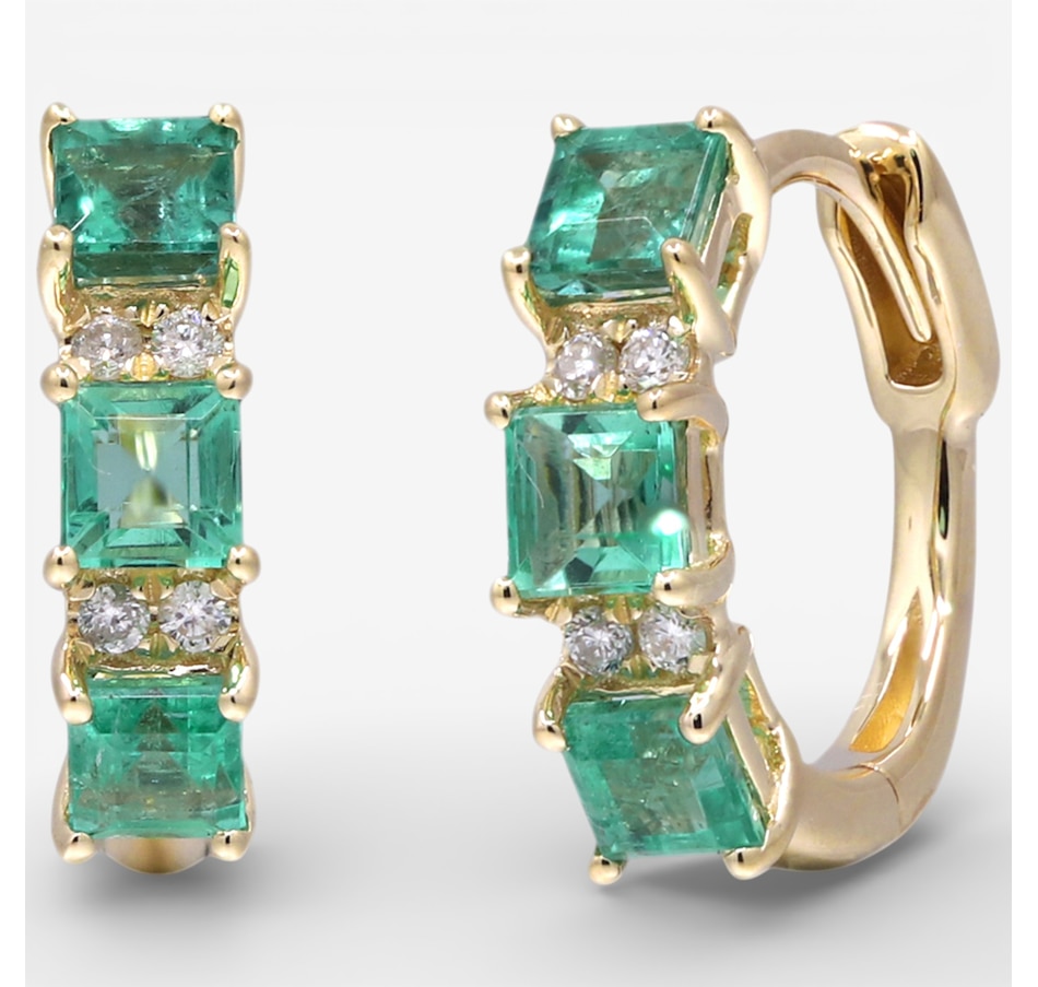 Image 749538_ALTMORE1.jpg, Product 749-538 / Price $1,999.99, Cirari 14K Yellow Gold Emerald and Diamond Hoop Earrings from Cirari on TSC.ca's Jewellery department