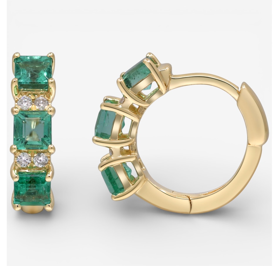 Image 749538_ALTMORE2.jpg, Product 749-538 / Price $1,999.99, Cirari 14K Yellow Gold Emerald and Diamond Hoop Earrings from Cirari on TSC.ca's Jewellery department