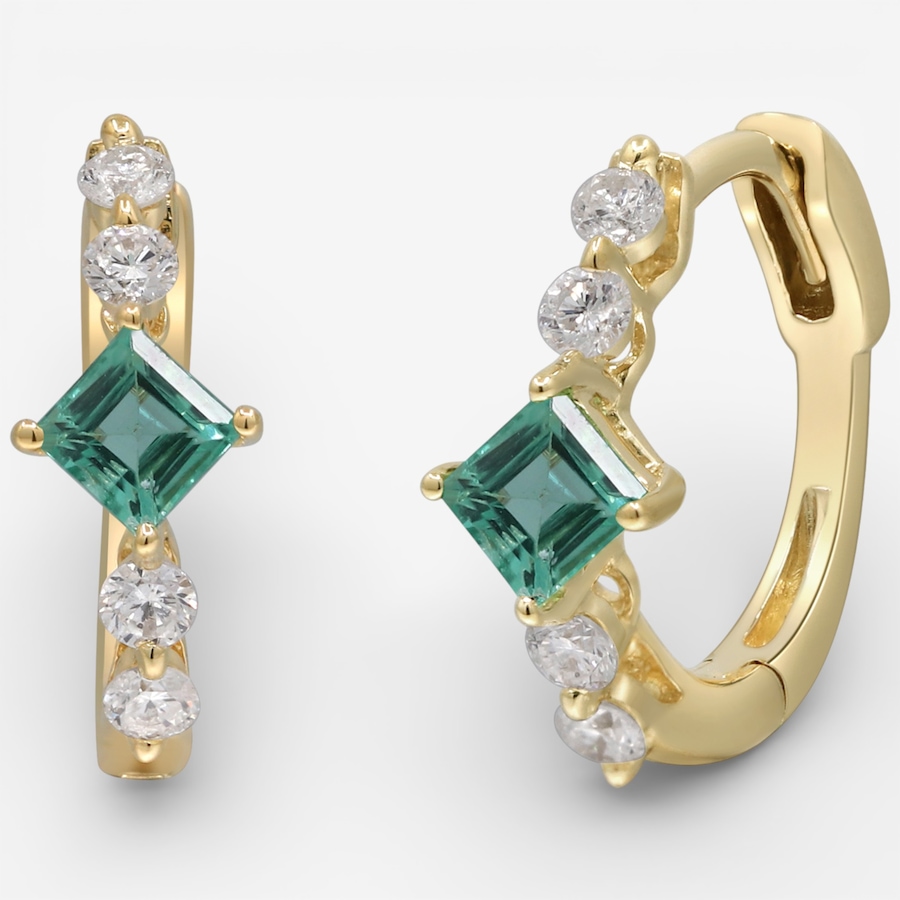 Image 749540.jpg, Product 749-540 / Price $1,499.99, Cirari 14K Yellow Gold Emerald & Diamond Hoop Earrings from Cirari on TSC.ca's Jewellery department