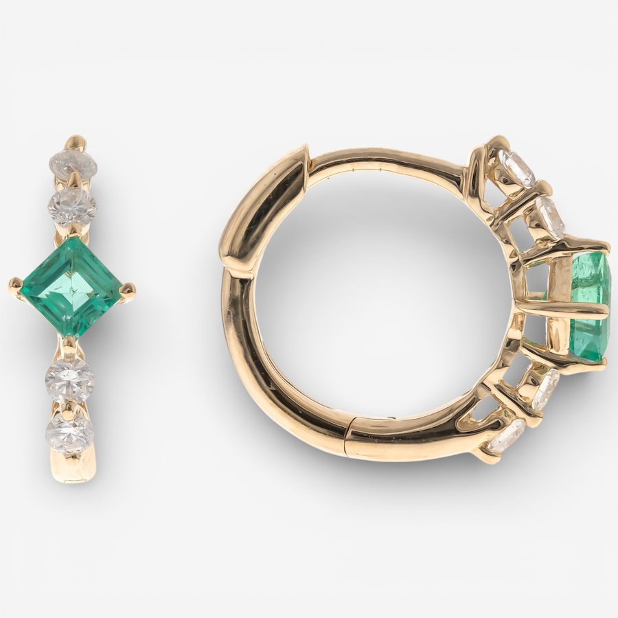 Image 749540_ALTMORE2.jpg, Product 749-540 / Price $1,499.99, Cirari 14K Yellow Gold Emerald & Diamond Hoop Earrings from Cirari on TSC.ca's Jewellery department