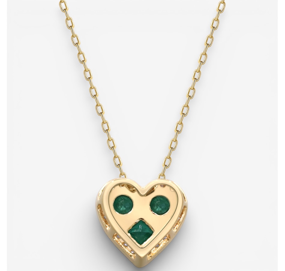 Image 749546_ALTMORE2.jpg, Product 749-546 / Price $1,349.99, Cirari 14K Yellow Gold Emerald And Diamond Heart Shape Pendant Necklace from Cirari on TSC.ca's Jewellery department