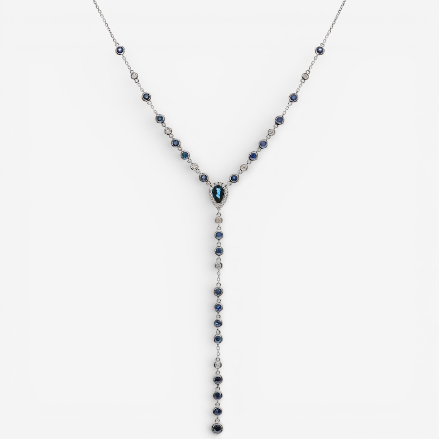 Image 749548.jpg, Product 749-548 / Price $2,799.99, Cirari 14K White Gold Blue Sapphire And Diamond Lariat Necklace from Cirari on TSC.ca's Jewellery department