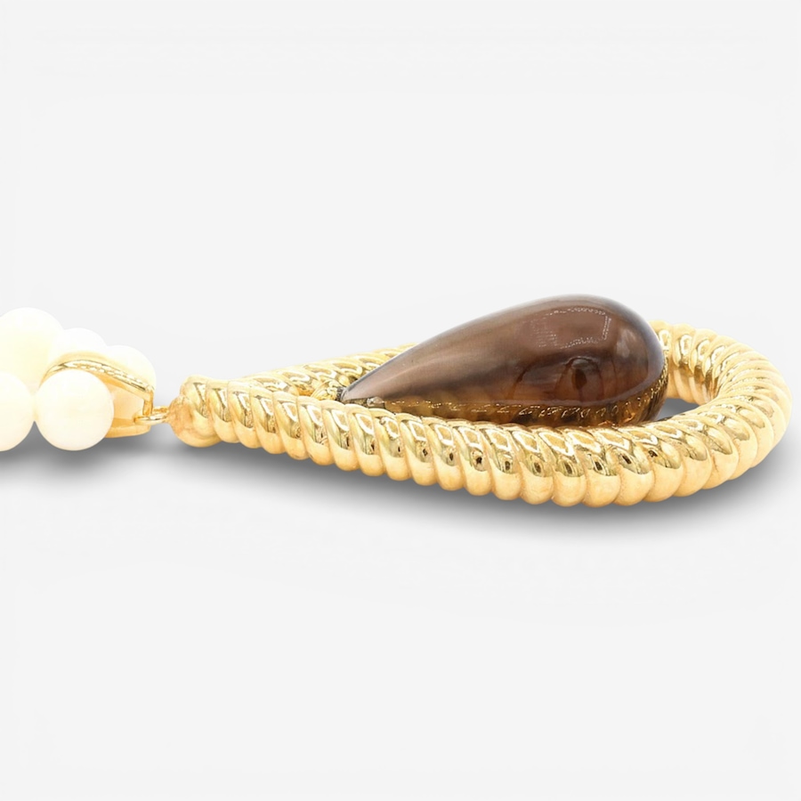 Image 749587_ALTMORE1.jpg, Product 749-587 / Price $169.99, Gems En Vogue Palladium Silver Smoky Quartz And Coral Drop Pendant With Bead from Gems En Vogue on TSC.ca's Jewellery department