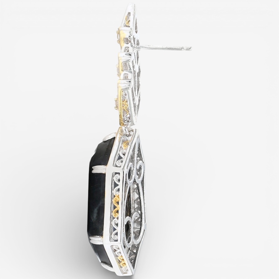 Image 749593_ALTMORE1.jpg, Product 749-593 / Price $289.99, Gems En Vogue Palladium Silver Spectrolite And White Zircon Earrings from Gems En Vogue on TSC.ca's Jewellery department