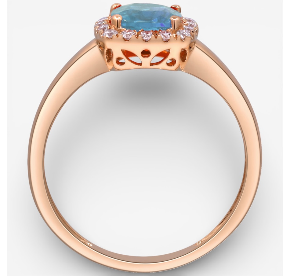 Image 749611_ALTMORE2.jpg, Product 749-611 / Price $1,499.99, 10K Rose Gold Aquamarine & Diamond Halo Ring from The Vault on TSC.ca's Jewellery department