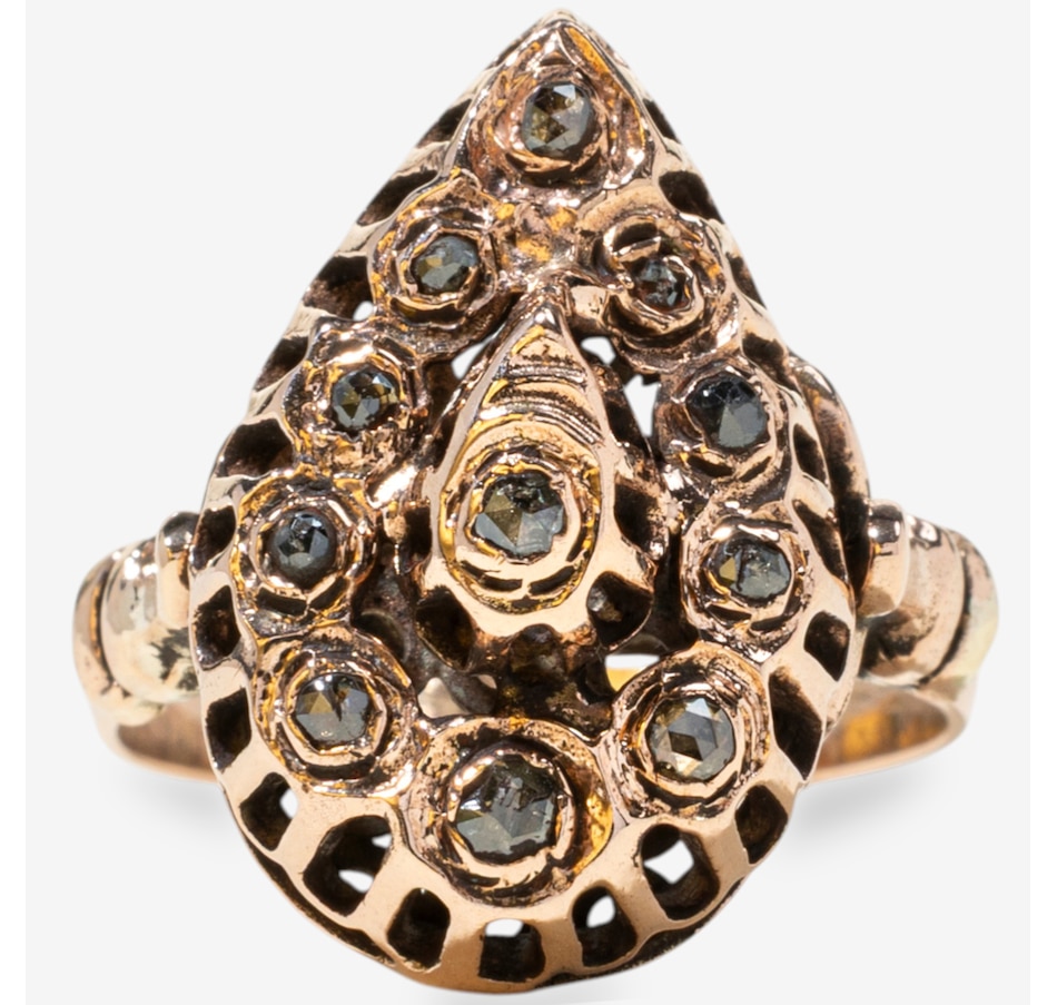 Image 749657.jpg, Product 749-657 / Price $1,688.00, Estate Originals 9K Rose Gold Antique Rose-Cut Diamond Pear-Shaped Ring from Estate Originals on TSC.ca's Jewellery department