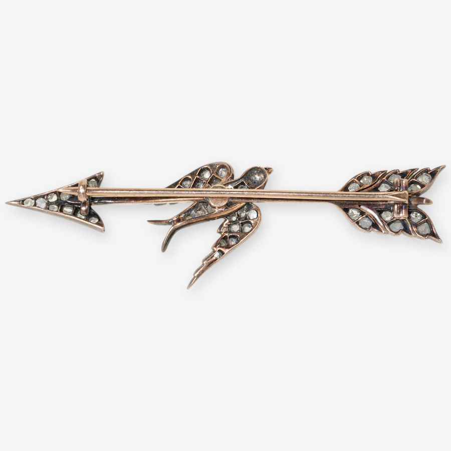 Image 749661_ALTMORE1.jpg, Product 749-661 / Price $2,295.00, Estate Originals 10K Yellow Gold and Silver Antique Rose-Cut Diamond Bird and Arrow Brooch from Estate Originals on TSC.ca's Jewellery department