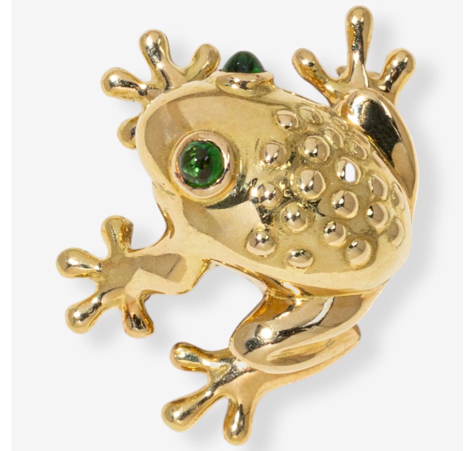 Image 749668.jpg, Product 749-668 / Price $3,295.00, Estate Originals 18K Yellow Gold Frog Motif Brooch with Emerald Eyes from Estate Originals on TSC.ca's Jewellery department