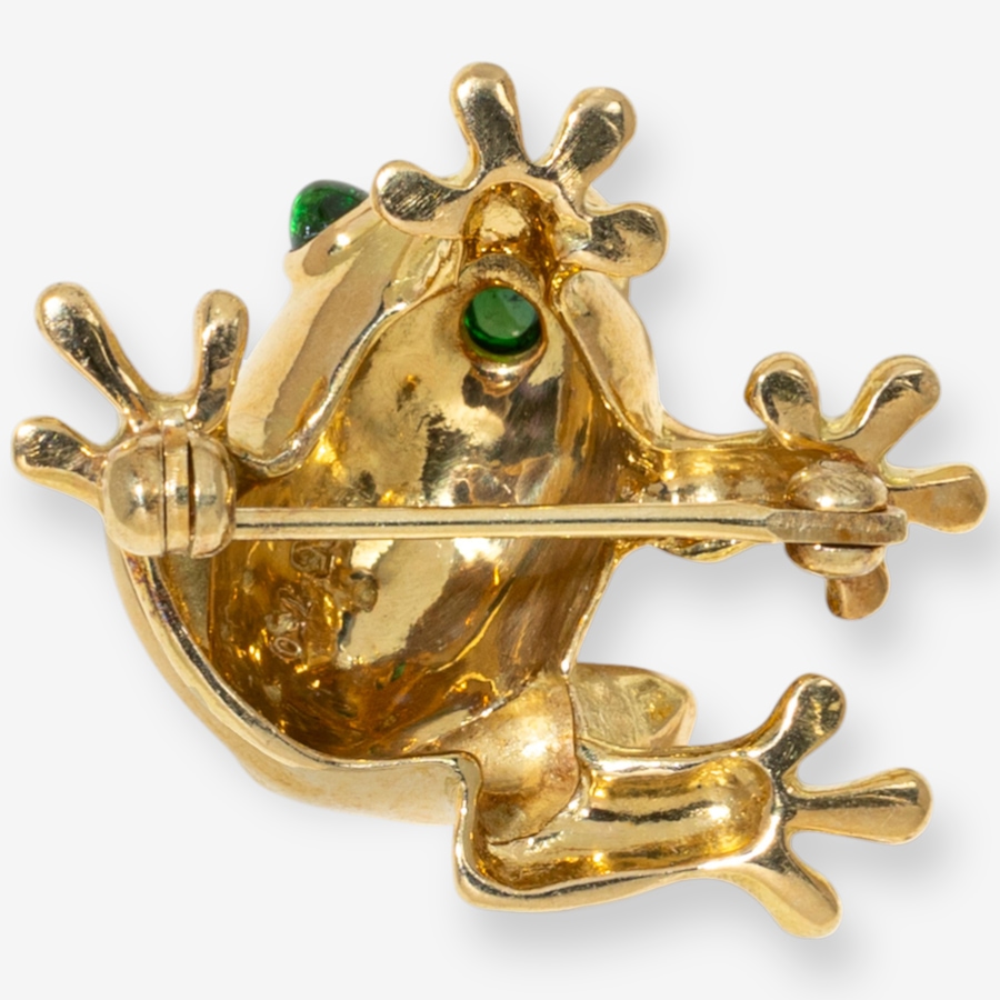 Image 749668_ALTMORE1.jpg, Product 749-668 / Price $3,295.00, Estate Originals 18K Yellow Gold Frog Motif Brooch with Emerald Eyes from Estate Originals on TSC.ca's Jewellery department