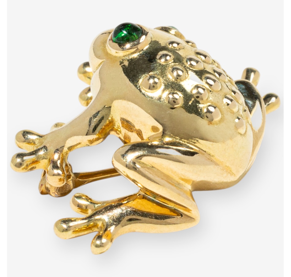 Image 749668_ALTMORE2.jpg, Product 749-668 / Price $3,295.00, Estate Originals 18K Yellow Gold Frog Motif Brooch with Emerald Eyes from Estate Originals on TSC.ca's Jewellery department