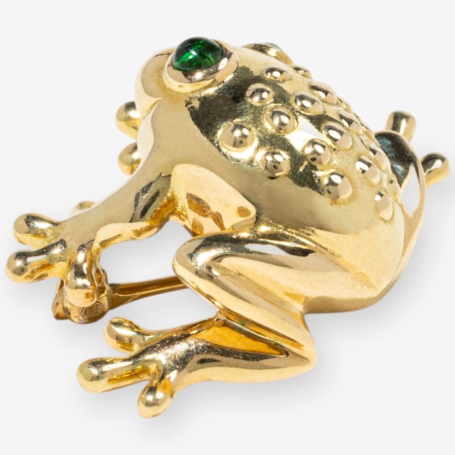 Image 749668_ALTMORE2.jpg, Product 749-668 / Price $3,295.00, Estate Originals 18K Yellow Gold Frog Motif Brooch with Emerald Eyes from Estate Originals on TSC.ca's Jewellery department