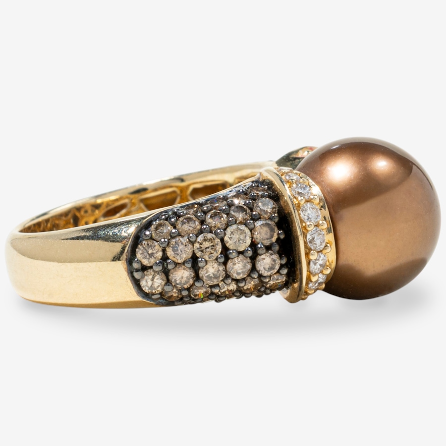 Image 749670_ALTMORE2.jpg, Product 749-670 / Price $4,295.00, Estate Originals 14K Yellow Gold South Sea Pearl and Diamond Ring from Estate Originals on TSC.ca's Jewellery department