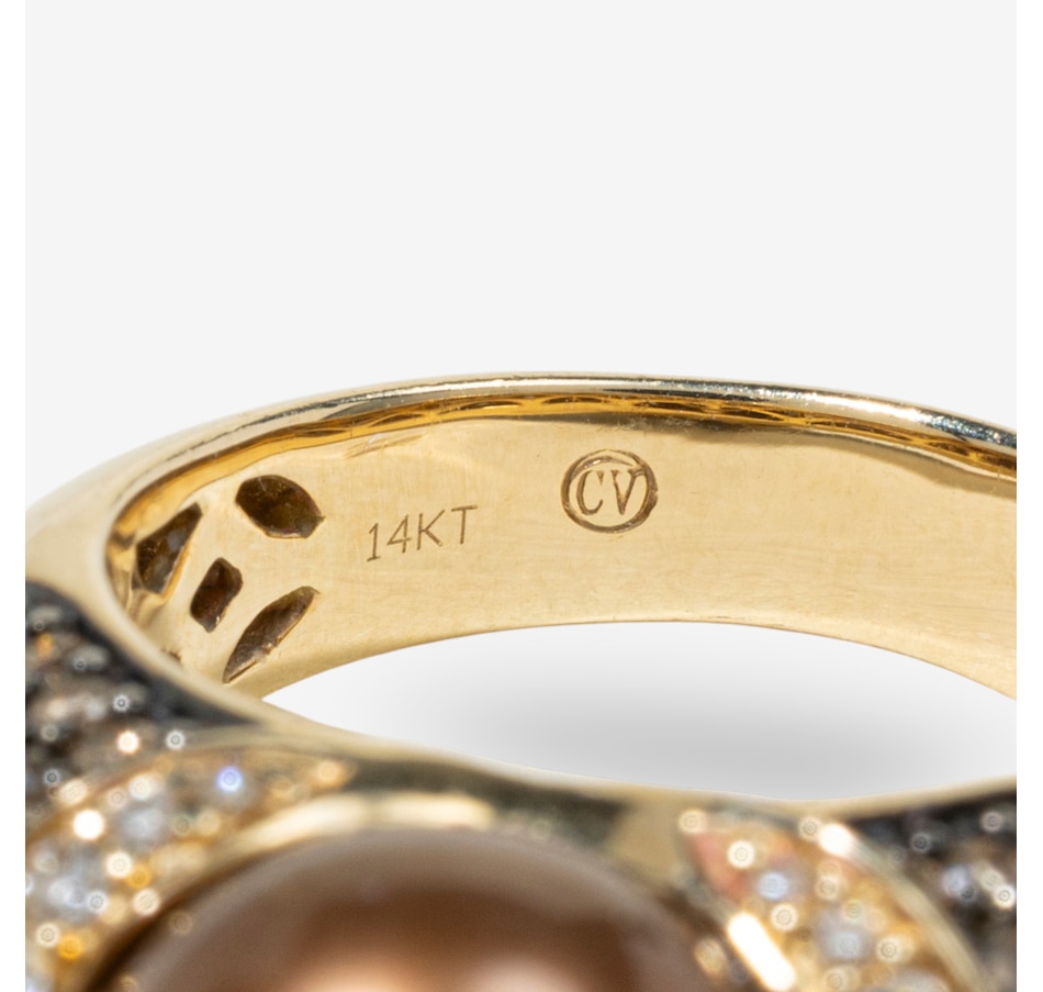 Image 749670_ALTMORE4.jpg, Product 749-670 / Price $4,295.00, Estate Originals 14K Yellow Gold South Sea Pearl and Diamond Ring from Estate Originals on TSC.ca's Jewellery department