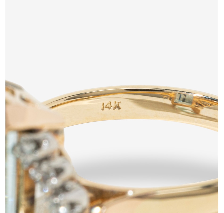 Image 749689_ALTMORE5.jpg, Product 749-689 / Price $3,688.00, Estate Originals 14K Yellow and White Gold 8.89-Carat Emerald-Cut Aquamarine and Diamond Ring from Estate Originals on TSC.ca's Jewellery department