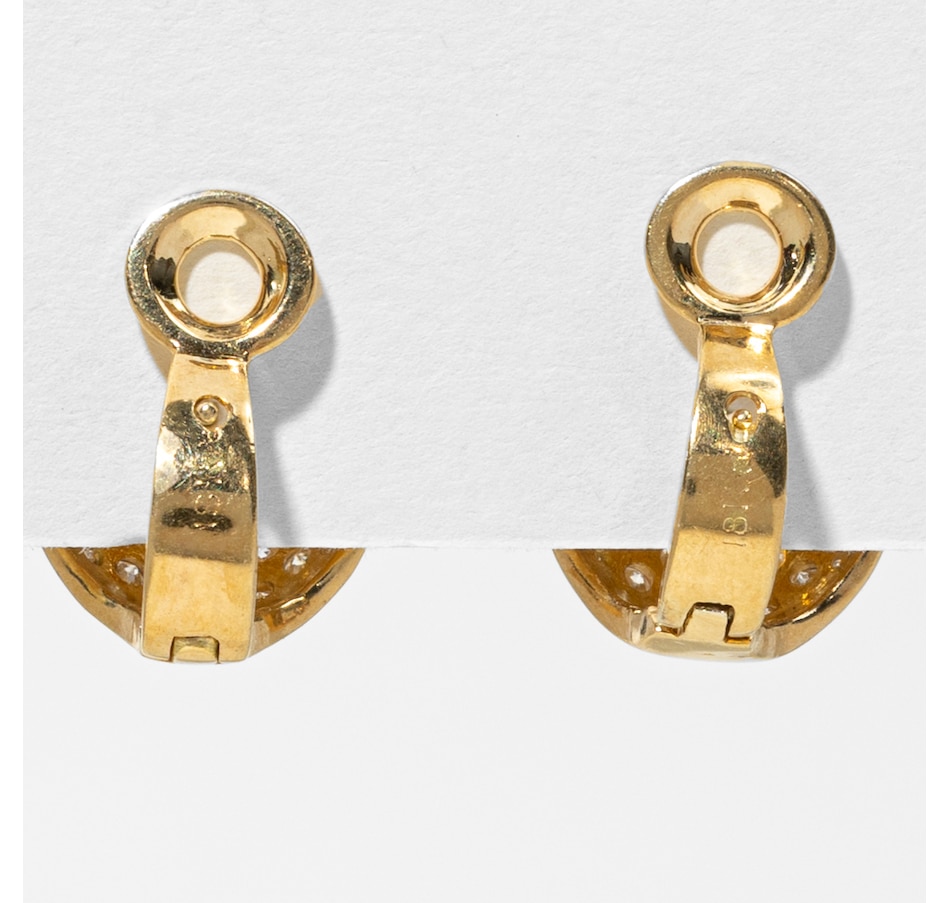 Image 749699_ALTMORE2.jpg, Product 749-699 / Price $7,295.00, Estate Originals 18K Yellow Gold Pavé-Set Diamond French Back Dome Earrings from Estate Originals on TSC.ca's Jewellery department