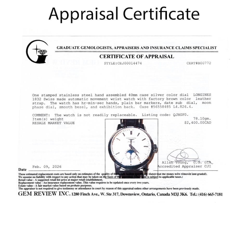Image 749706_ALTMORE6.jpg, Product 749-706 / Price $1,988.00, Estate Originals Stainless Steel Longines 1832 Swiss-Made Watch from Estate Originals on TSC.ca's Jewellery department
